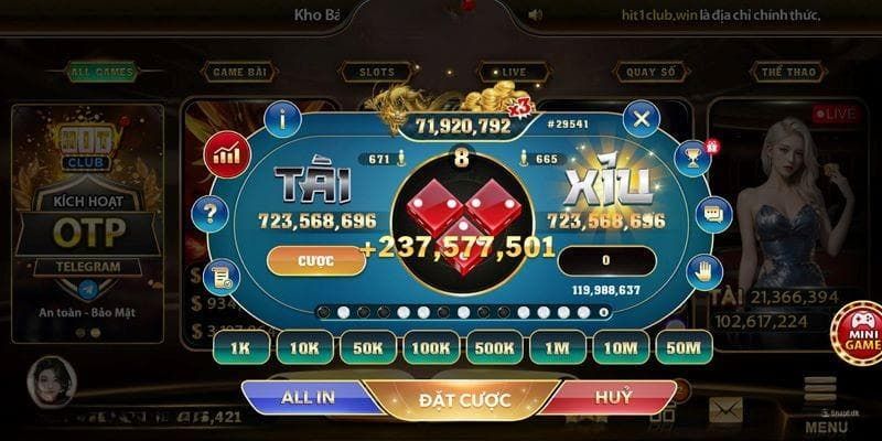 Hội viên có thể linh động điều chỉnh mức cược